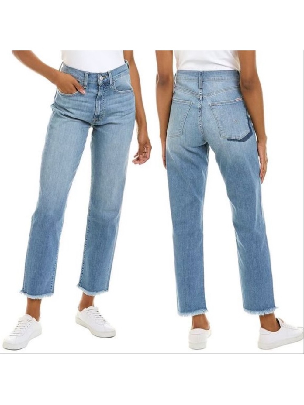 Hudson Jeans “Kas Stella” Straight Leg Cropped Raw Hem